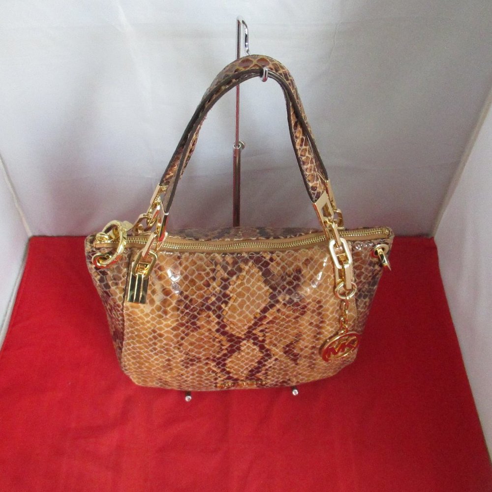Michael Kors Brooke Medium Embossed Python Leathe… - image 7